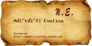 Mátéfi Evelina névjegykártya